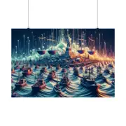 Surreal Harbor at Dusk, Matte Horizontal Posters DAS01_0247