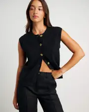 [Jag] Jag Women's Brita Knit Vest In Black Size 16 16 Black