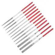 12pcs Mini Diamond Needle File Set 120 Grits Small Metal Files Round Flat