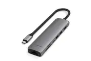 SATECHI Space Grey USB - C Slim Multiport With Ethernet HDMI Video Port(4k60Hz)