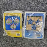 2 New Sunrise Craft Sequin Ornament Kit set of 3 Peace Sign Star Starry Night