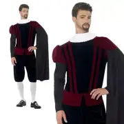 Blackadder Costume Adult Mens Tudor Earl Prince Medieval Lord Fancy Dress M-XL