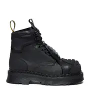 Lace-up Martin boots USM5/UK4/EU37 BLACK ORLEANS BLACK TAILGATE WP BLACK RUBBER GRAINED LEATHER