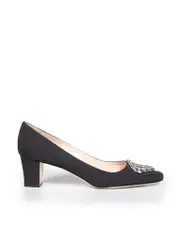 Black Crystal Front Pumps