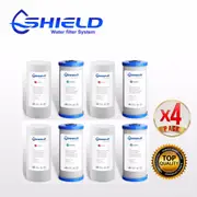 4 Pack 10" x 4.5" Whole House Big Blue Water Filter Cartridges Sediment + Carbon