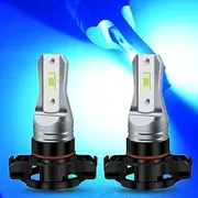 HAISECA AC/DC 9-36V H16 LED Fog Light Bulb Ice Blue,3800LM Super Bright 2x45mil 5730 Chips 5202 5201 2504 LED Bulbs for Cars Trucks,Non-Polarity.2-Packs.
