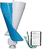 YHOZHUT 400W / 600W Wind Turbine Generator Kit 12V / 24V / 48V Vertical Axis Wind Turbine Generator with Controller and Three-Phase Generator, 2m/s Starting Wind Speed, for Homes, Gardens,600w,24V