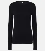 [Toteme] Toteme Cotton-blend jersey top AU 8 black