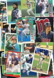 GIFTS FOR CHILDREN 100 Assorted Minnesota Twins Old Baseball Cards FREE POSTAGE