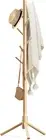 Haddockway Wooden Coat Rack Stand with 8 Hooks New Zealand Pine Adjustable Co...