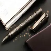 Premium Handmade Damascus steel Pen Custom with Screw Cap and Pocket Clipper.