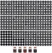 432pcs 3.5cm Spice Labels Stickers, Spice Jar Labels,Kitchen Storage Bottle Label, Seasoning Bottle Label,for Kitchen, Jars,Glass, Cups, Bottles(Black, 35mm)