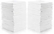 Simpli-Magic Cotton Washcloths White, 40 Pack, Size: 12”x12”
