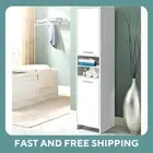 Tall Slim Cabinet Storage Cupboard Kitchen Pantry Laundry Bathroom Shelf White