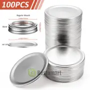 Canning Lids 100 Count Regular Mouth Jar Split-Type Lids Storage Solid Caps