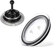 Milk Frother Lid for Nespresso Aeroccino 3, Frother Whisk Compatible with Nespresso Aeroccino 3/4/XL, Milk Frother Replacement Parts Frother Cover and Whisk for Nespresso Frother Machine
