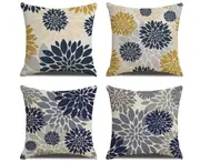 P29 4PCS 45*45cm Home Geometric Flower Pattern Short Plush Pillowcase Pillowcase Printing Cushion Cover Decoration
