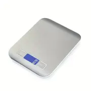 5kg Portable Kitchen Scale Coffee Scale Electronic Stainless Steel Surface LCD Backlit Food Weighing Tool for Precise Me