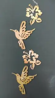 Hummingbirds Flowers Metal Wind Catcher Spinner Nature Rustic Garden Whirligig