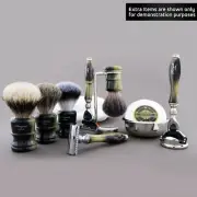 Badger Shaving Brush Kit for Men with Double Edge Razor - Fits All DE Blades