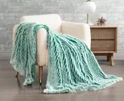 Gioia Casa Double-Sided Faux Fur Shaggy Throw Blanket – Emerald