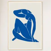 Galrie Henri Matisse Blue Nude II Art Print Modernist Masterpiece (1952) Elegant for Home, Wood Frame, A1 60x 84cm (23 x 33inch)