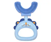 Soft Silicone Training U Shaped Toothbrush - U Shaped Toothbrush Kids,Blue, 7-14 Ages (Kids)