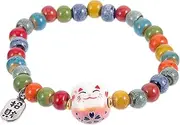 MOBUTOFU Ceramic Kitten Bracelet Charm Plush Cat Decor for Cats Cute Cat Collar Stone Bead Bracelet Cat Coasters Cute Animal Bracelet Hello Jewelry Cat Necklace Cat Bracelet Ceramics