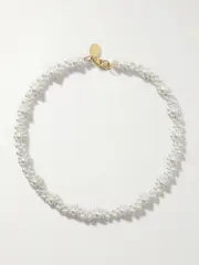 [Simone Rocha] Simone Rocha - Daisy Chain Faux Pearl Gold-tone Necklace - White - One size One size White