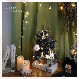 【KIRA與花花藝】PE法式質感聖誕樹/小-星空黑/桌上聖誕樹(永生花裝飾/聖誕禮物/聖誕節/交換禮物/聖誕樹)