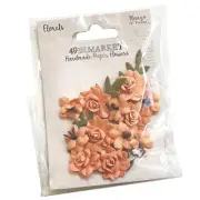 49 And Market Florets Paper Flowers-Mango - 3 Pack
