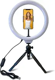 Fugetek 12" Desktop Ring Light with Phone Tripod Stand, Phone Mount, USB Powered