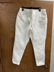 NEW! Topshop Mom Maternity Jeans High Waisted Tapered Leg White Denim Sz 30 X32