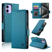 Wallet Case for IPhone 12 Mini,Slim Protective Shockproof Case With Card Holder,Premium PU Leather Kickstand-Blue