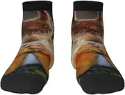[JEJEA] Funny Squirrel print Men's Athletic Cushioned Crew Socks Crew Training Athletic Socks Men and Women for Sports