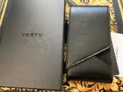 NEW Vertu Aster Karung Vertical Flap Leather Case Caviar Black RARE