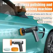Car Polisher Buffer Cordless Polishing Machine Built-in 2*2000mah Battery w/ Pad