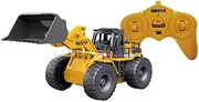 Lenoxx Remote Controlled Bulldozer for Kids - Premium Die-Cast Bulldozer Digger, Sand Excavator & Construction Toy for Children - Moveable Claw & Lifting Back