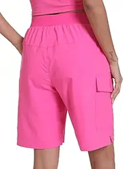 [Rrosseyz] Women's Hiking Cargo Shorts with Pockets Quick Dry Athletic Gym for Women Exercise Lounge
