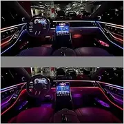 64 Colour Active Ambient Light Compatible With Mercedes-Benz W223 S-Class S400 S450 S480 Compatible With S500 2021-2023 LED Decorative Lights Refit(Short Wheelbase)