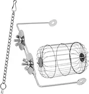Qianly Rabbit Hay Holder,Stainless Steel Frame Food Dispenser Container Rack Bunny Hay Feeder for Hanging Cages Small Animals