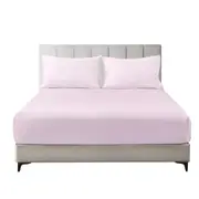 2200TC Ultra Soft Fitted Sheet With Pillowcases S/KS/D/Q/King Light Pink