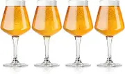 Nucleated Teku 3.0 Beer Glass by Rastal - Nucleation Pint Glasses for Better Head Retention, Aroma and Flavor - 14.2 oz Craft Beer Glass for Enhanced Beer Drinking Bliss and Beer Enjoyment- 4 Pack