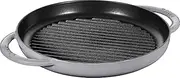 [STAUB] 40509-522 Pure Grill Round, Gray, 10.2 inches (26 cm) Grill Pan, Both Hands, Casting, Enamel, Induction Compatible, Japanese Authentic Product