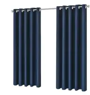 Blackout Eyelet Curtain Room Darkening Drape 160cm&230cmDrop 1 Panel Dark Blue