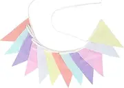 Bunting Flags 3.2m 12 Flag Wave Side Light Rainbow Color Cotton Flag Pennant Garland Birthday Bunting Wedding Party Decoration Bunting