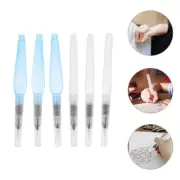 6 Pcs Watercolor Pen Brush Reusable Painting Ink Blending Brushes Refillable