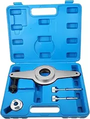 X AUTOHAUX Car Vibration Damper Holding Tool Kit for Audi for Skoda for VW 1.8 2.0 4V TFSi EA888 Crankshaft Pulley Removal EA888 Vibration Damper Assembly