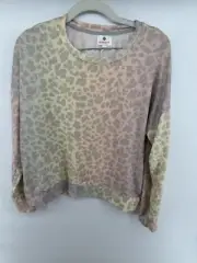 Sundry Leopard Print Crew Sweater Womens size 2