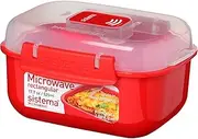 [Sistema] Rectangle Microwave Container | 525 ml | BPA-Free | Red/Clear